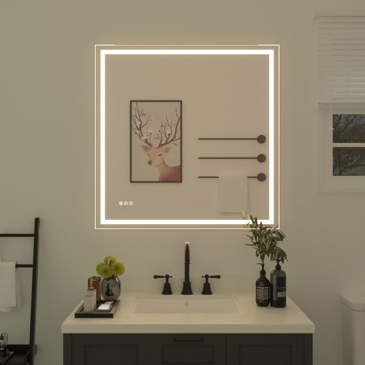 Bochum 36 in. W x 36 in. H Rectangular Frameless LED Wall Bathroom Vanity Mirror