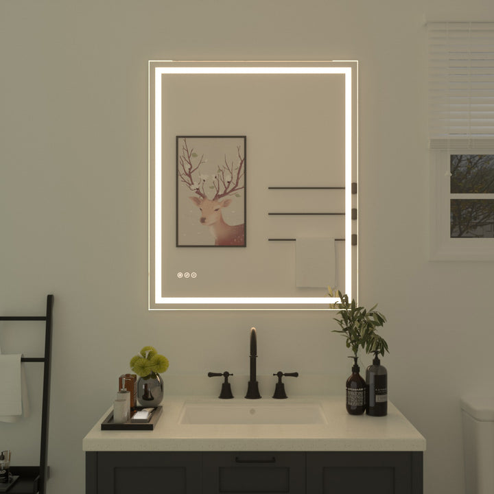 Bochum 30 in. W x 36 in. H Rectangular Frameless LED Wall Bathroom Vanity Mirror