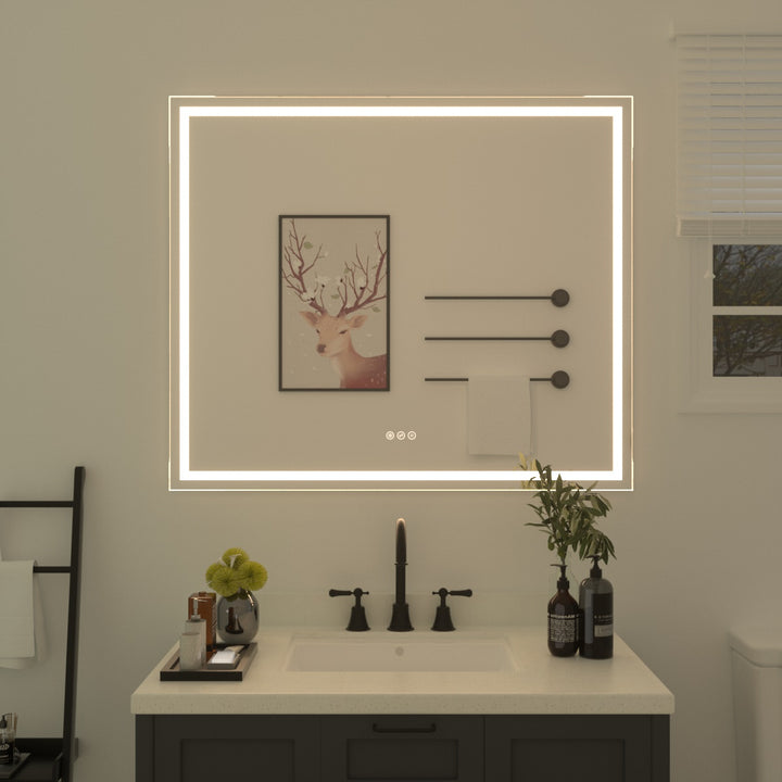 Bochum 42 in. W x 36 in. H Rectangular Frameless LED Wall Bathroom Vanity Mirror