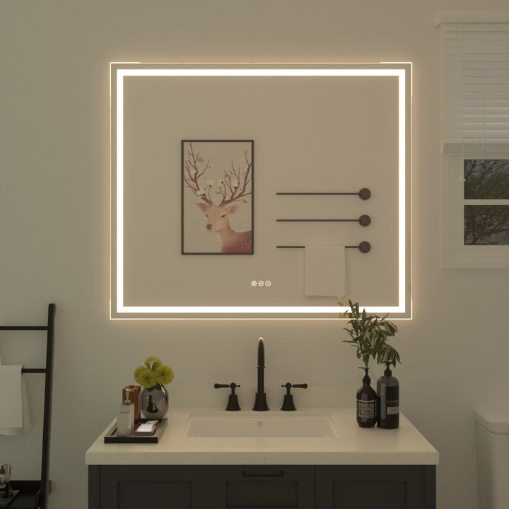 42 in. W x 36 in. H Rectangular Frameless LED Wall Bathroom Vanity Mirror