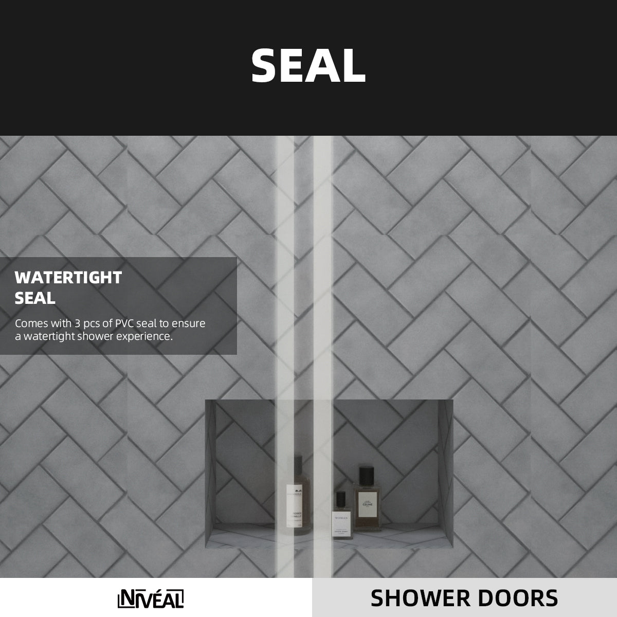 Vale 60 in. W x 60 in. H Sliding Semi Frameless Tub Door in Matte Blac ...